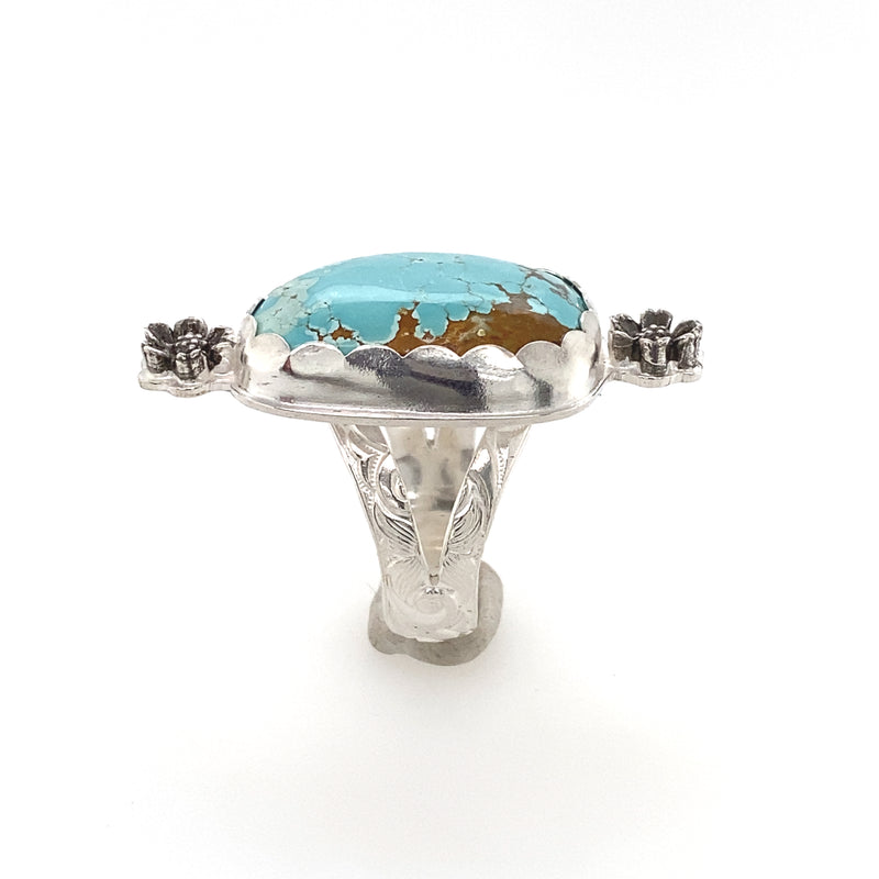 Harvest Moon Turquoise Daisy Ring