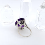 Sterling Silver Amethyst Ring with Daisies