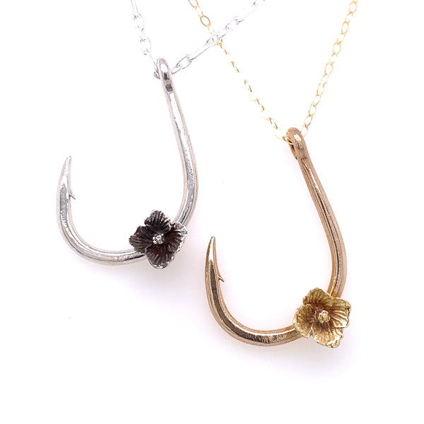 Tuna Hook Necklace w/ Flower / Offshore Mafia Pendant