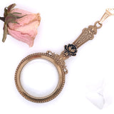 Rose Magnifying Glass Pendant Necklace