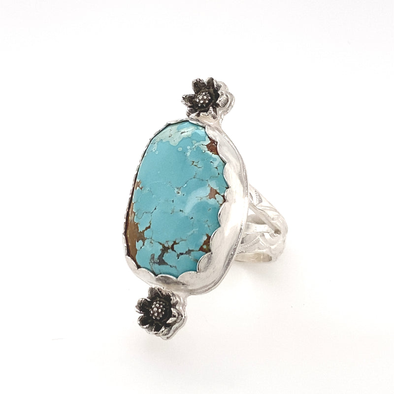 Harvest Moon Turquoise Daisy Ring / Handmade by Ivry Belle Jewelry
