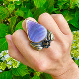 New Moon Tear Drop Quahog Shell Ring in Gold