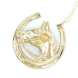 Horseshoe Horse Head Pendant