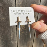 Sterling Silver Sword Studs