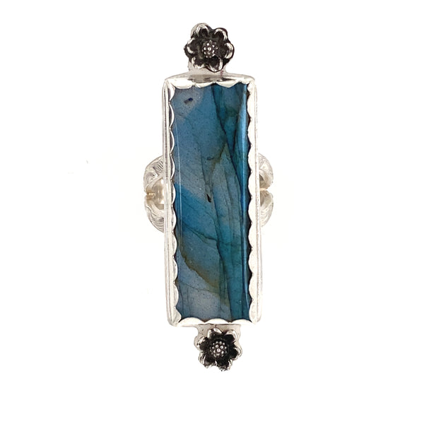 Anillo de labradorita Harvest Moon Sea Love / Hecho a mano por Ivry Belle Jewelry