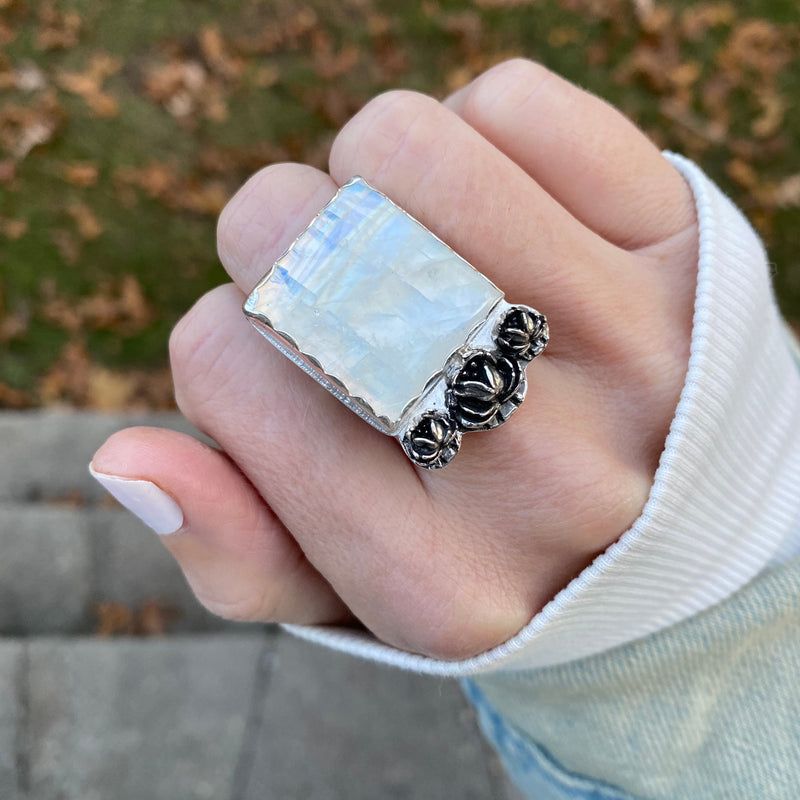 Harvest Moon Moonstone Ring / Handmade by Ivry Belle Jewelry