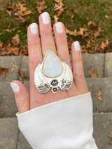 Harvest Moon Floral Moonstone Ring / Handmade by Ivry Belle Jewelry