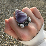 New Moon Quahog Shell Ring with a Cosmo