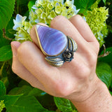 New Moon Tear Drop Quahog Shell Ring in Gold