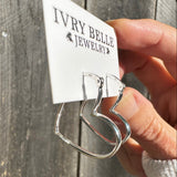 Sterling Silver Heart Hoops