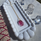 Pink Agate Fish Pendant Necklace