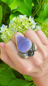 New Moon Tear Drop Quahog Shell Ring in Gold