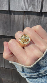 Gold Horse Head Signet Ring