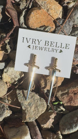 Sterling Silver Sword Studs