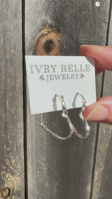 Sterling Silver Heart Hoops