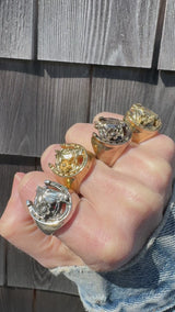 Gold Horse Head Signet Ring