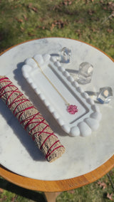 Pink Agate Dogwood Flower Pendant Necklace