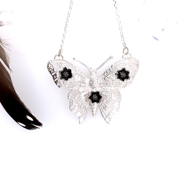 Sterling Silver Butterfly Pendant Necklace / Handmade by Ivry Belle Jewelry
