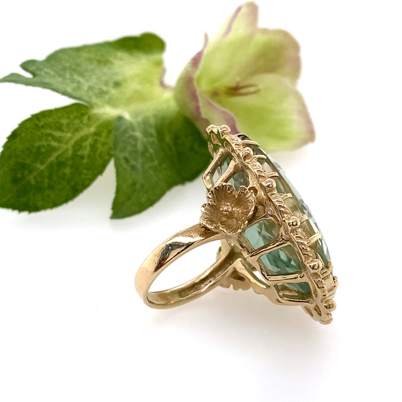 14k Yellow Gold Amethyst Ring / Handmade by Ivry Belle Jewelry