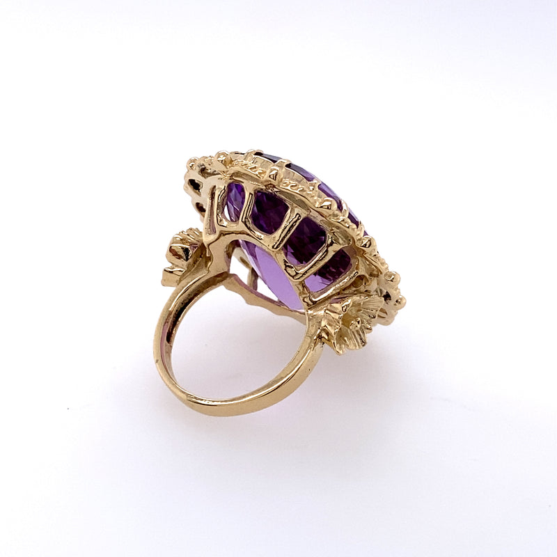 14k Gold Amethyst Ring / Handmade by Ivry Belle Jewelry