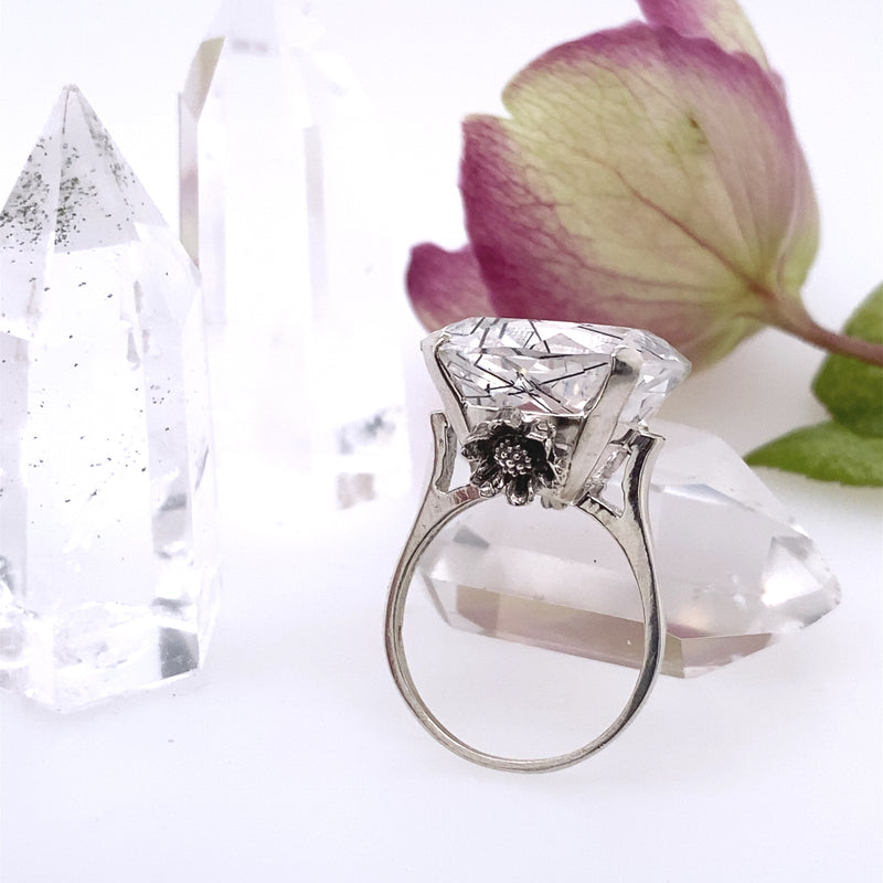 Sterling Silver Rutilated Quartz Ring / Handmade by Ivry Belle Jewelry