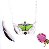 Green Butterfly Pendant Necklace / Handmade by Ivry Belle Jewelry