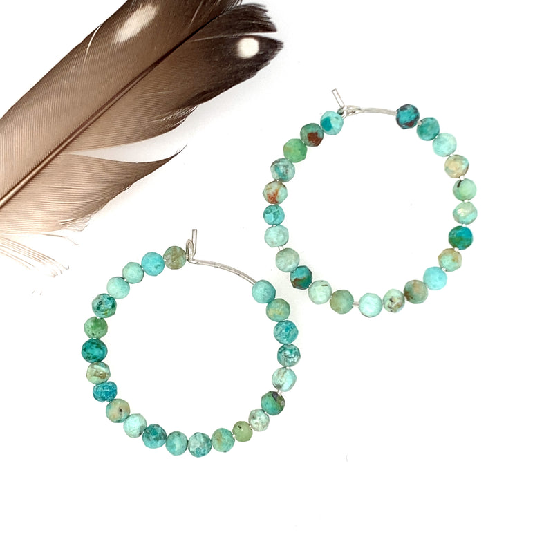 Harvest Turquoise Hoops / Handmade by Ivry Belle Jewelry