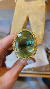 14k Yellow Gold Amethyst Ring / Handmade by Ivry Belle Jewelry