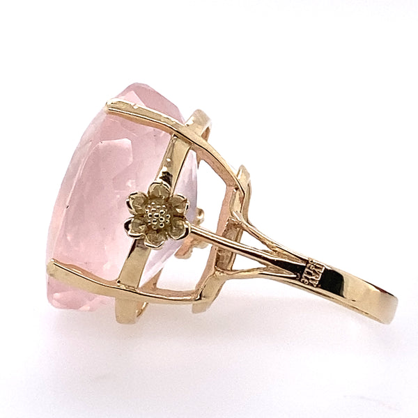 14k Gold Rose Quartz Ring / Made by Ivry Belle Jewelry