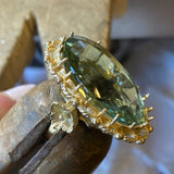 14k Gold Green Amethyst Ring