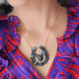 Horseshoe Pendant with Pig / Horseshoe Pendant with Pig Made by Ivry Belle Jewelry