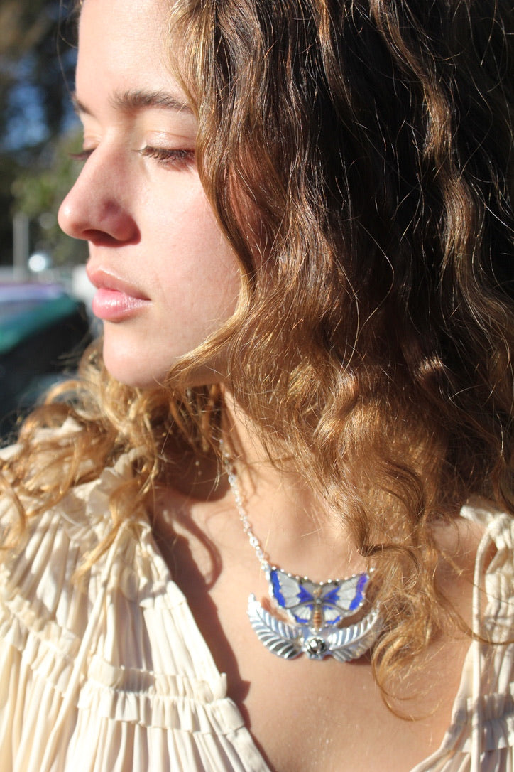 Harvest Butterfly Pendant Necklace / Handmade by Ivry Belle Jewelry