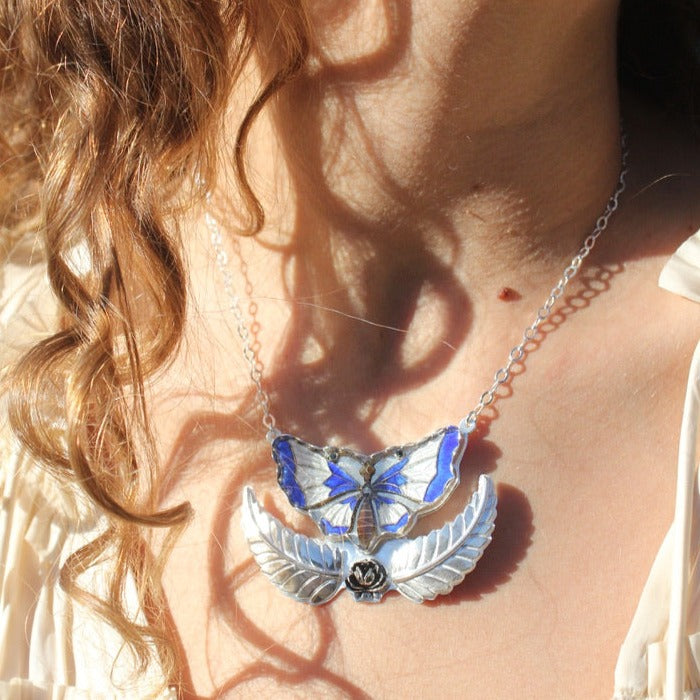 Harvest Butterfly Pendant Necklace / Handmade by Ivry Belle Jewelry