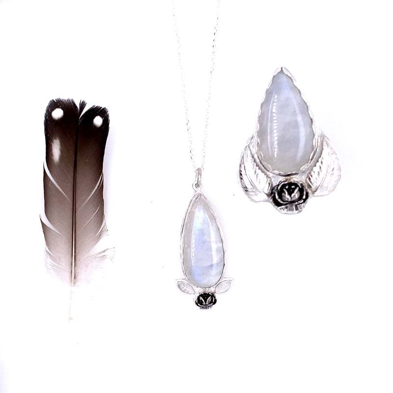 Harvest Moon Struck Moonstone Pendant / Handmade by Ivry Belle Jewelry