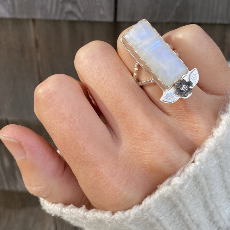 Harvest Moon Struck Rectangular Ring / Handmade by Ivry Belle Jewelry