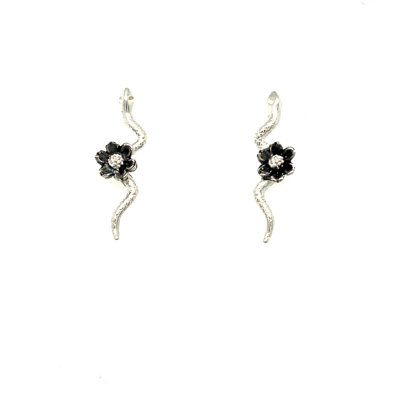 Harvest Snake Studs with Daisy Flower / Handmade by Ivry Belle Jewelry