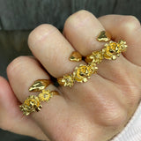 14k Gold Floral Snake Ring / Handmade by Ivry Belle Jewelry