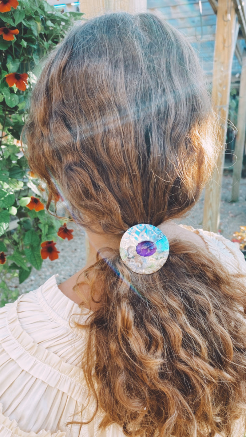 Harvest Moon Amethyst Ponytail Cuff / Handmade by Ivry Belle Jewelry