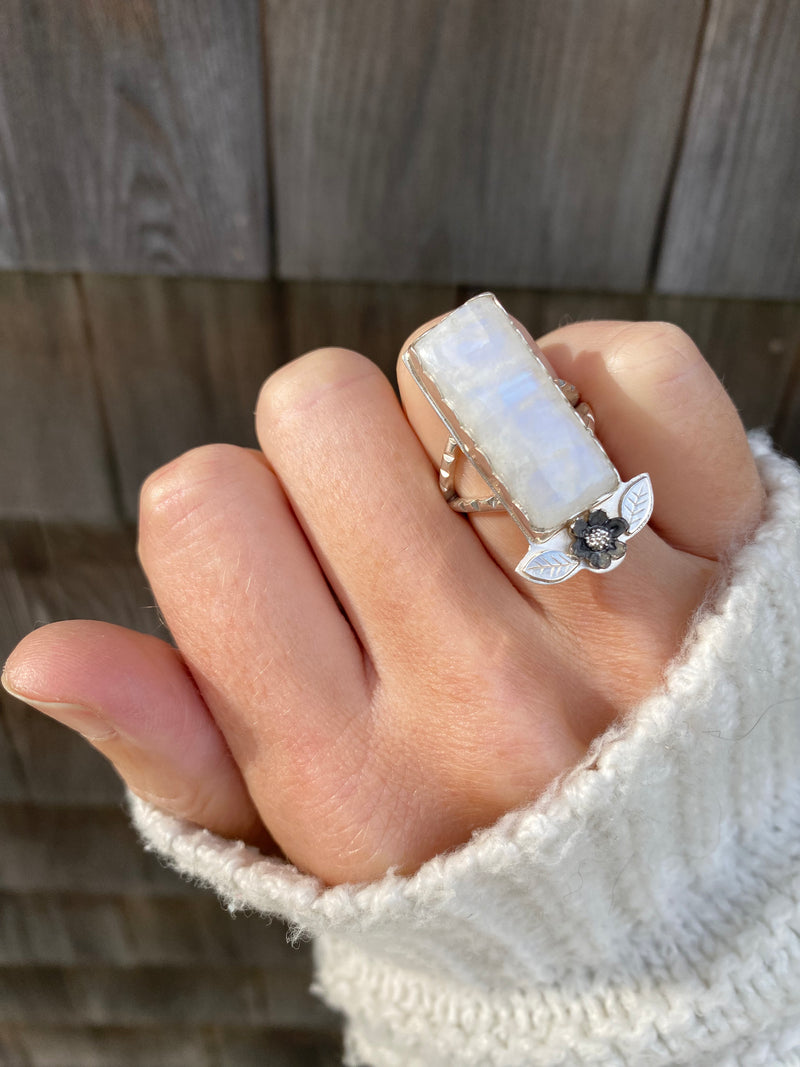 Harvest Moon Struck Rectangular Ring / Handmade by Ivry Belle Jewelry