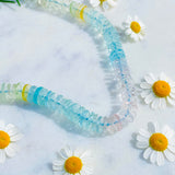 Aqua Marine Silk Necklace / Hand Knotted by Ivry Belle Jewelry