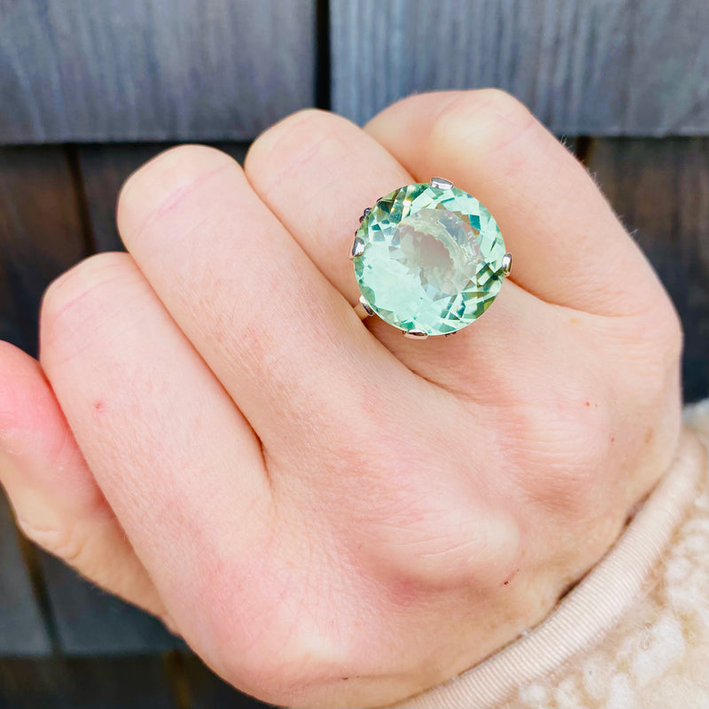 Green Amethyst Ring / Handmade by Ivry Belle Jewelry
