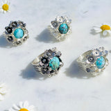 Turquoise Floral Ring / Handmade by Ivry Belle Jewelry