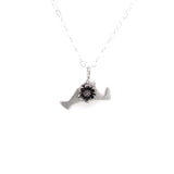 Martha’s Vineyard Map Necklace with a Daisy Flower / Handmade by Ivry Belle Jewelry /  Island Jewelry