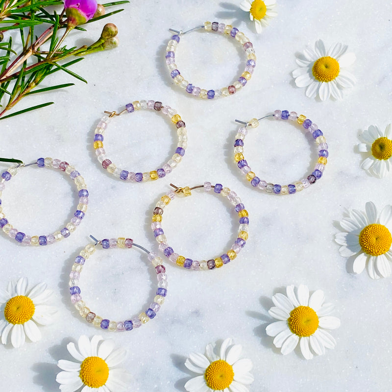 Lavender Rainbow Hoops / Handmade by Ivry Belle Jewelry