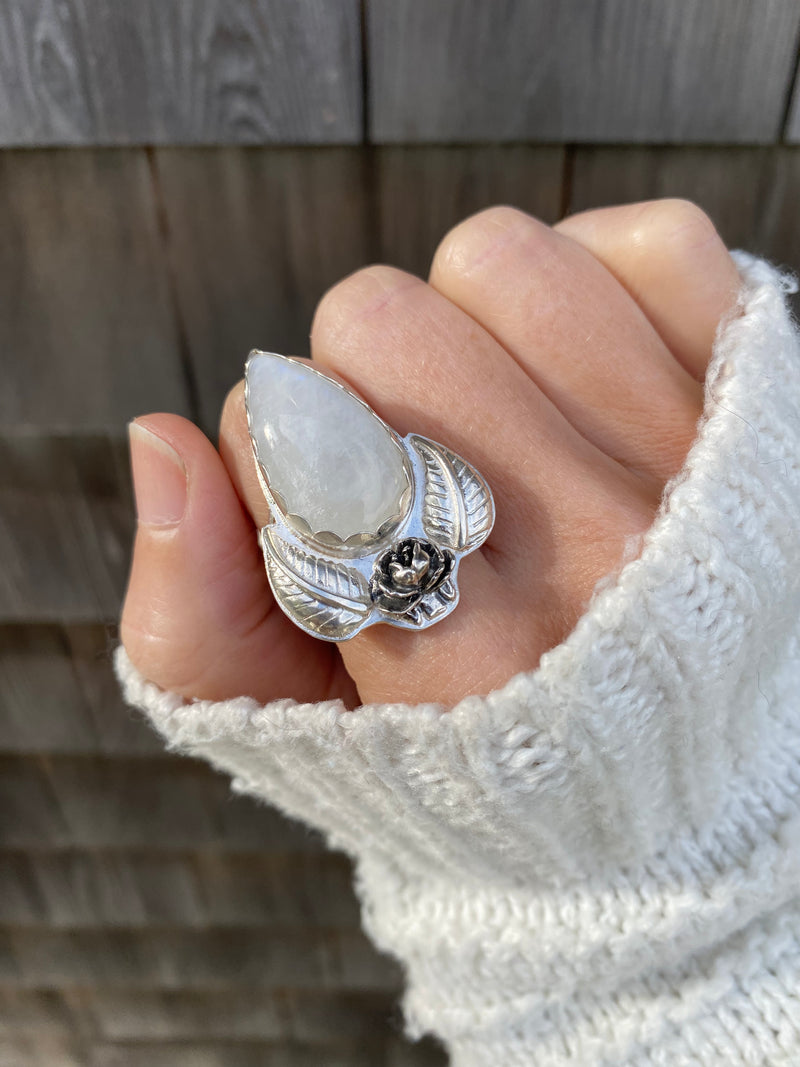 Harvest Moon Struck Moonstone Ring / Handmade by Ivry Belle Jewelry